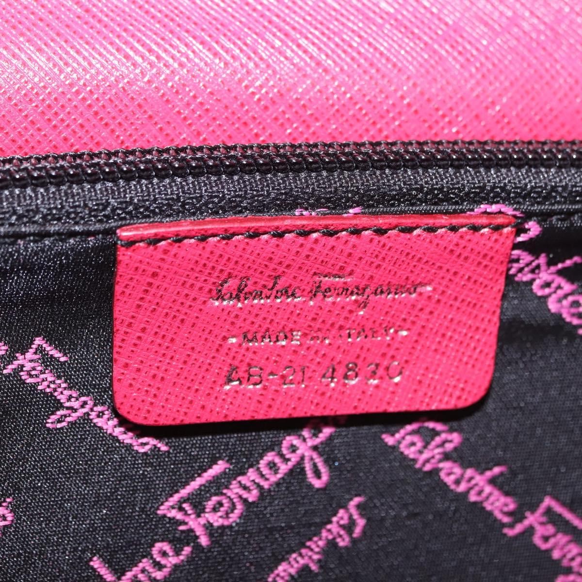 Salvatore Ferragamo Gancini Convertible Top Handle Saffiano Leather, Pink, Leather, Handbag
