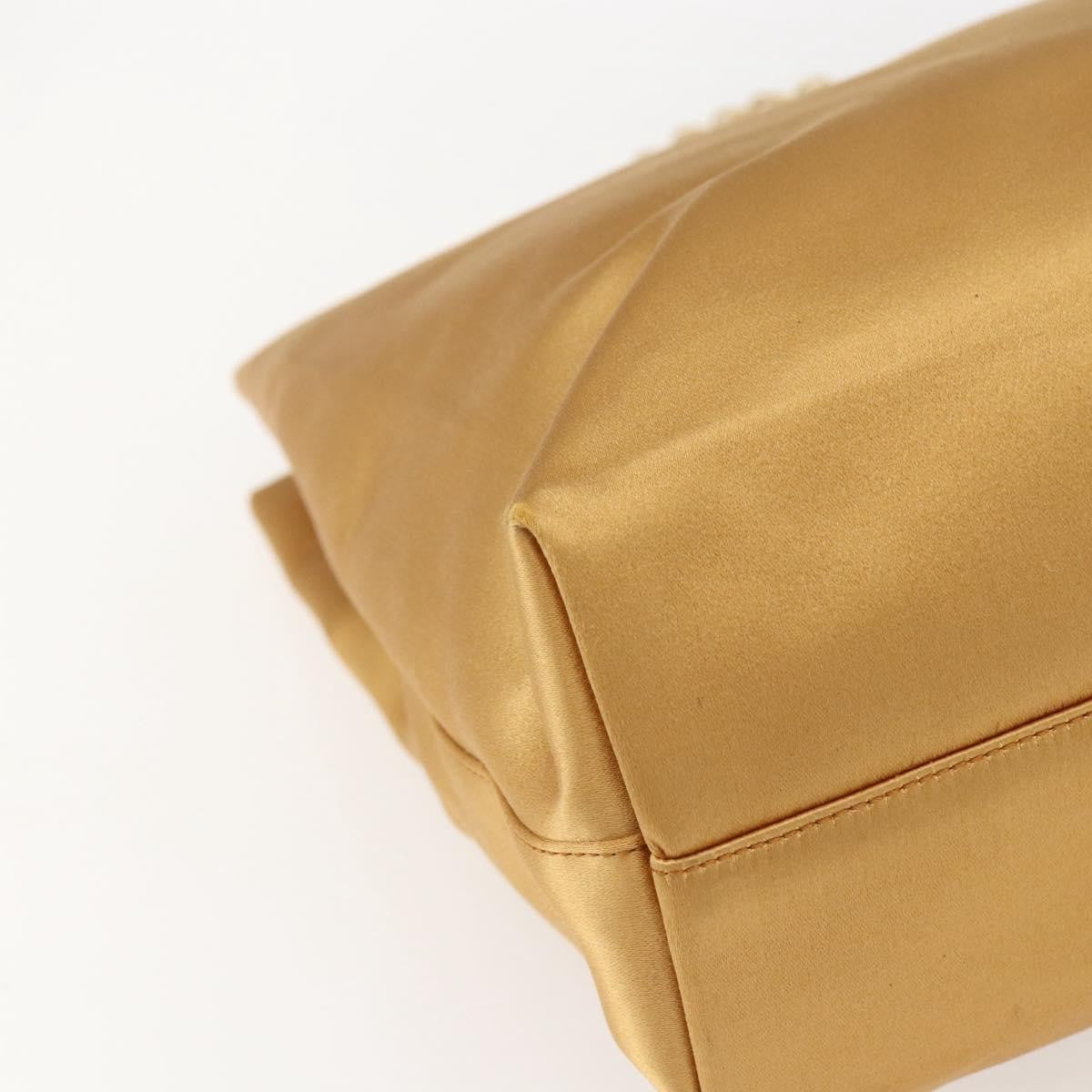 Prada Chain Satin, Gold, Satin, Shoulder Bag