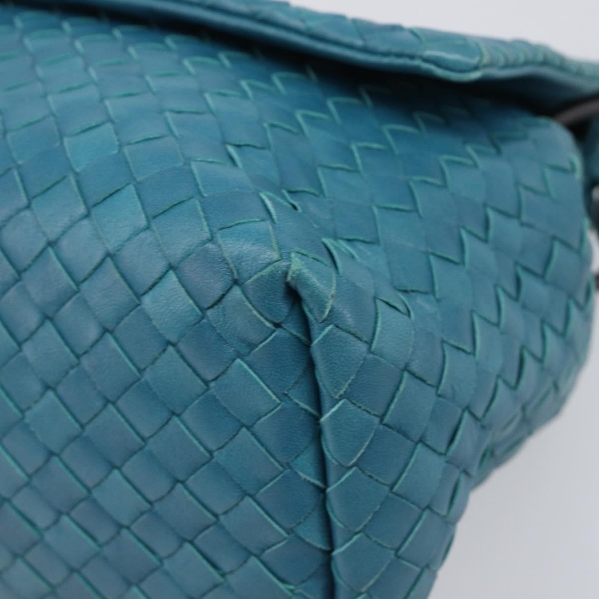 Bottega Veneta Adjustable Flap Intrecciato Nappa, Blue, Leather, Shoulder Bag