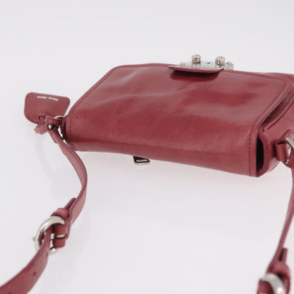 Miu Miu Madras Shoulder Leather, Pink, Leather, Crossbody Bag