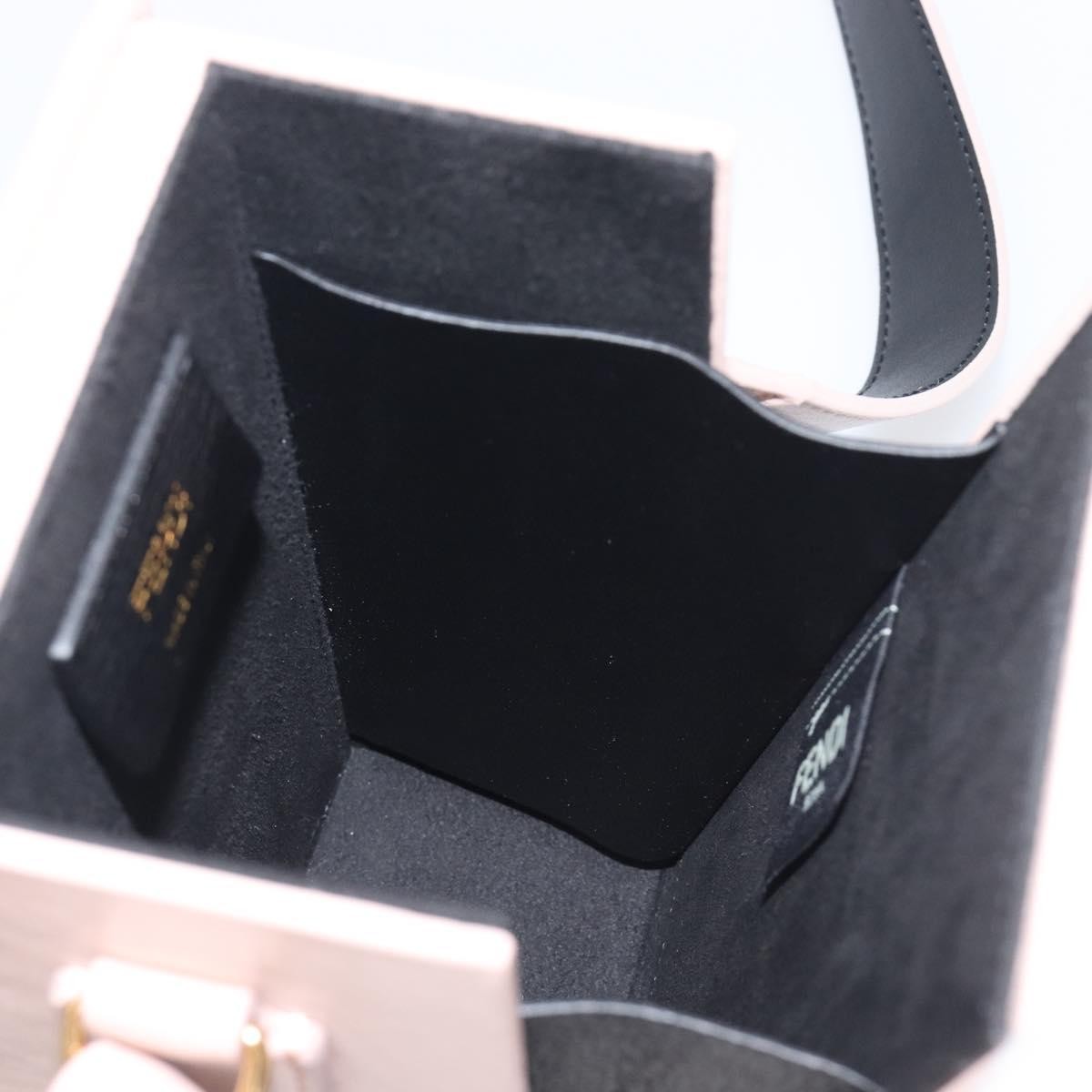 Fendi Logo Vertical Box Leather, Pink, Leather, Crossbody Bag