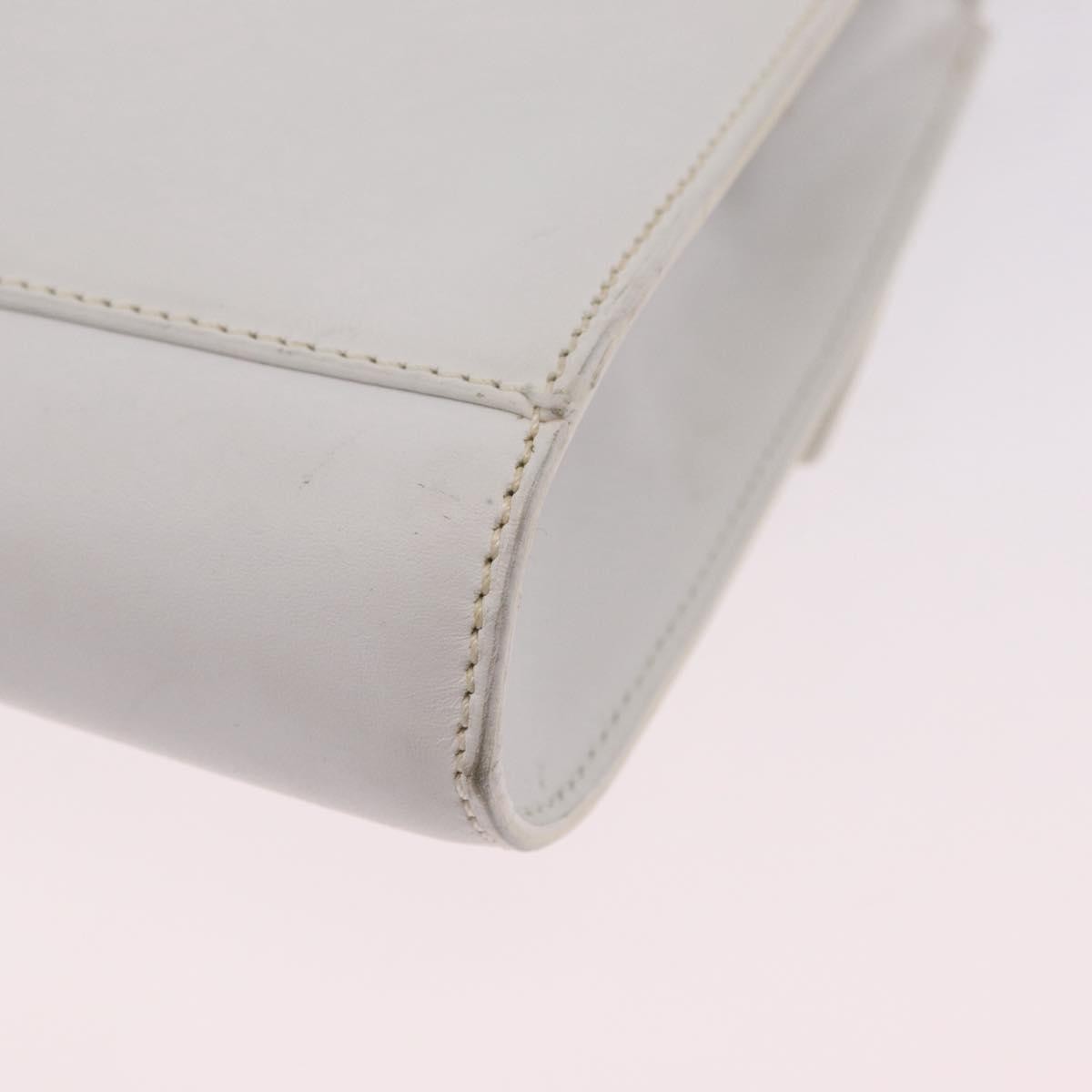 Celine Vintage Circle Logo Leather, White, Leather, Crossbody Bag