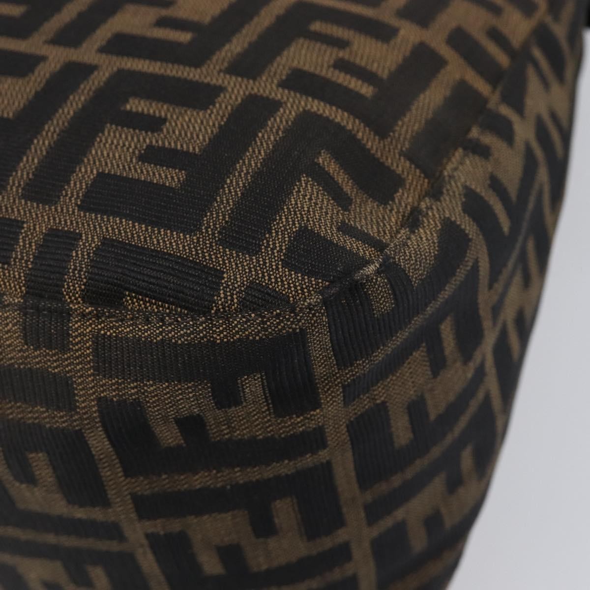 Fendi Round Flap Baguette Zucca Canvas, Black, Canvas, Shoulder Bag
