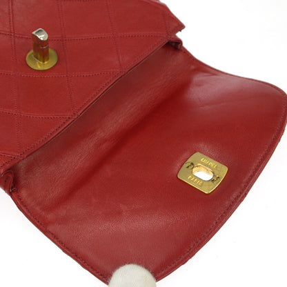 Chanel Chain Infinity Waist Quilted Lambskin, Red, Leather, Handbag