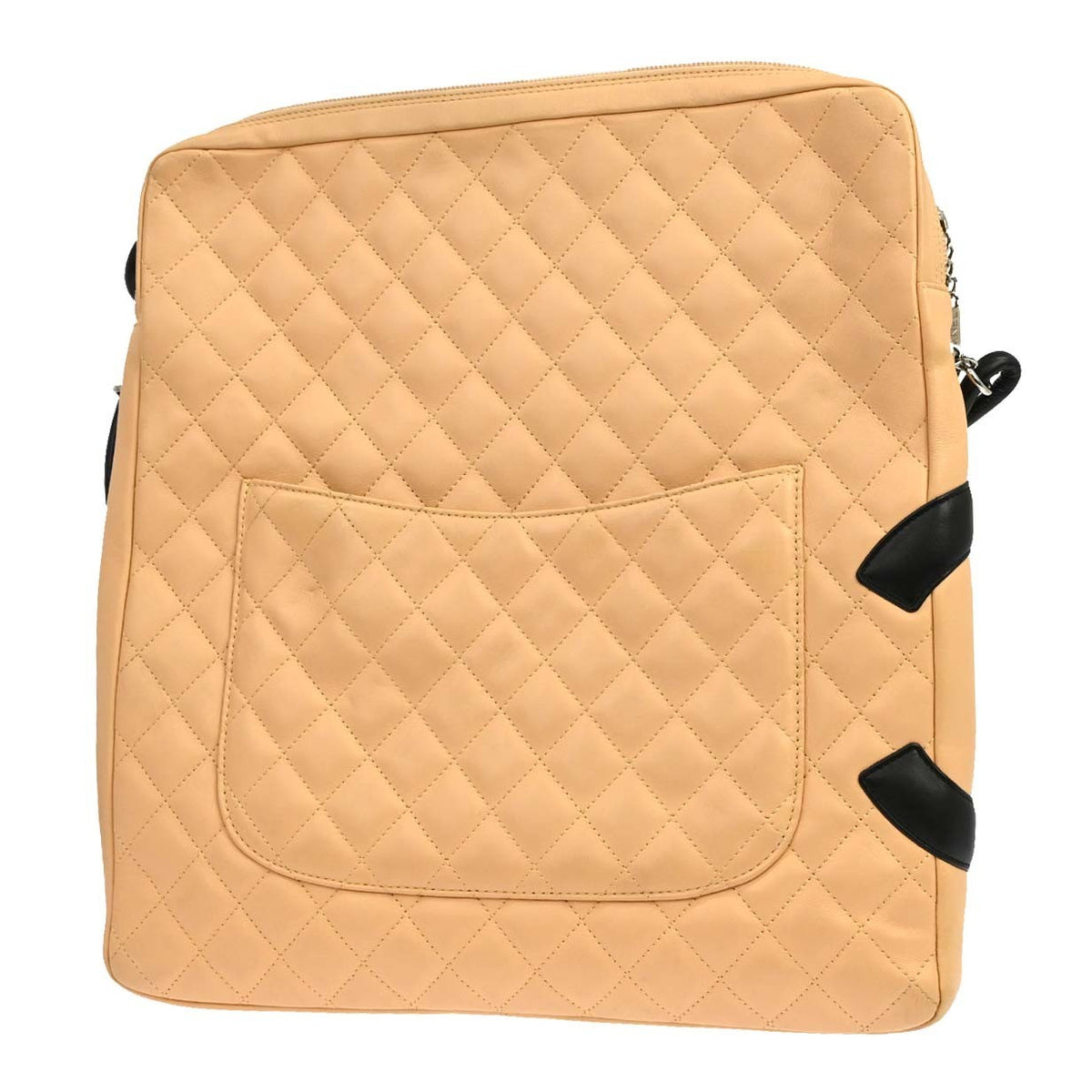 Chanel Cambon Quilted Leather, Beige, Leather, Shoulder Bag