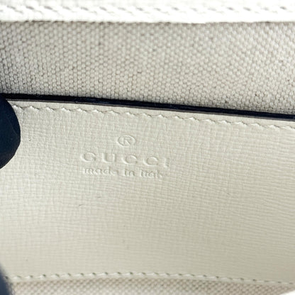 Gucci Horsebit 1955 GG Coated Canvas with Leather, White, Canvas, Shoulder Bag