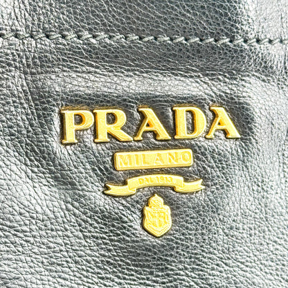Prada Vitello Daino Leather, Black, Leather, Shoulder Bag