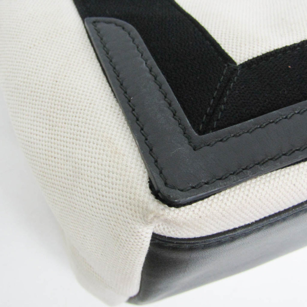 Balenciaga Navy Cabas Canvas with Leather, White, Canvas, Tote Bag