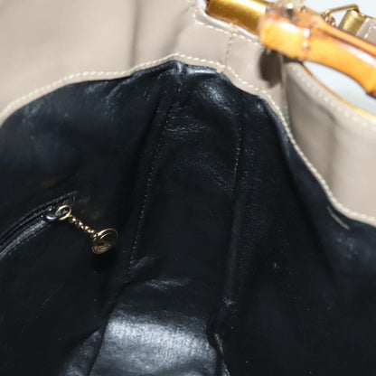 Gucci Vintage Bamboo Handle Open Hobo Leather, Gold, Patent Leather, Shoulder Bag