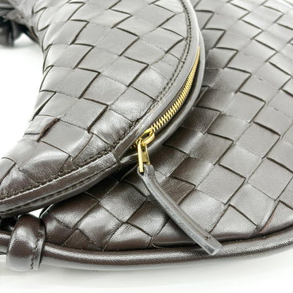 Bottega Veneta Gemelli Intrecciato Leather, Black, Leather, Shoulder Bag