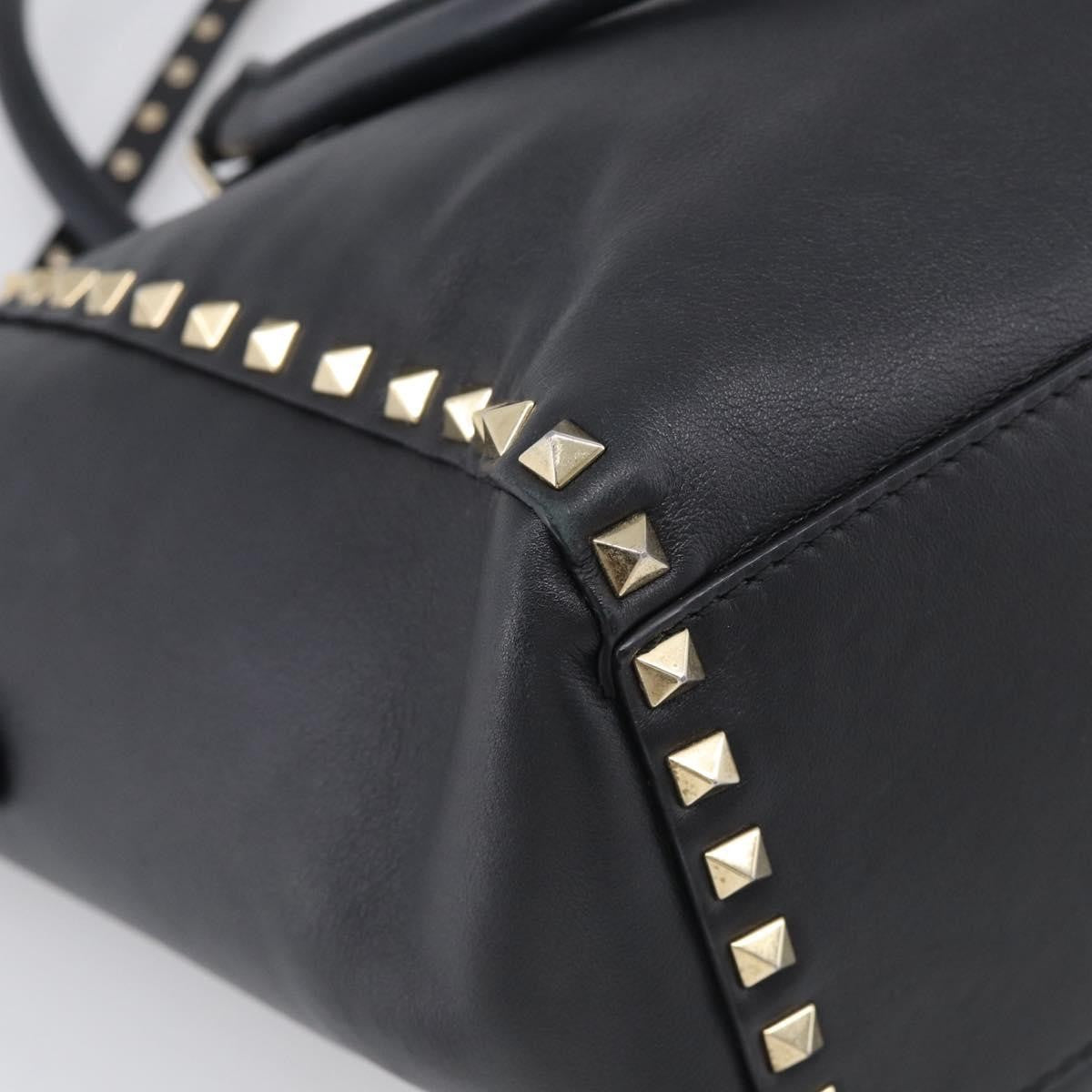Valentino Garavani Rockstud Soft Leather, Black, Leather, Tote Bag