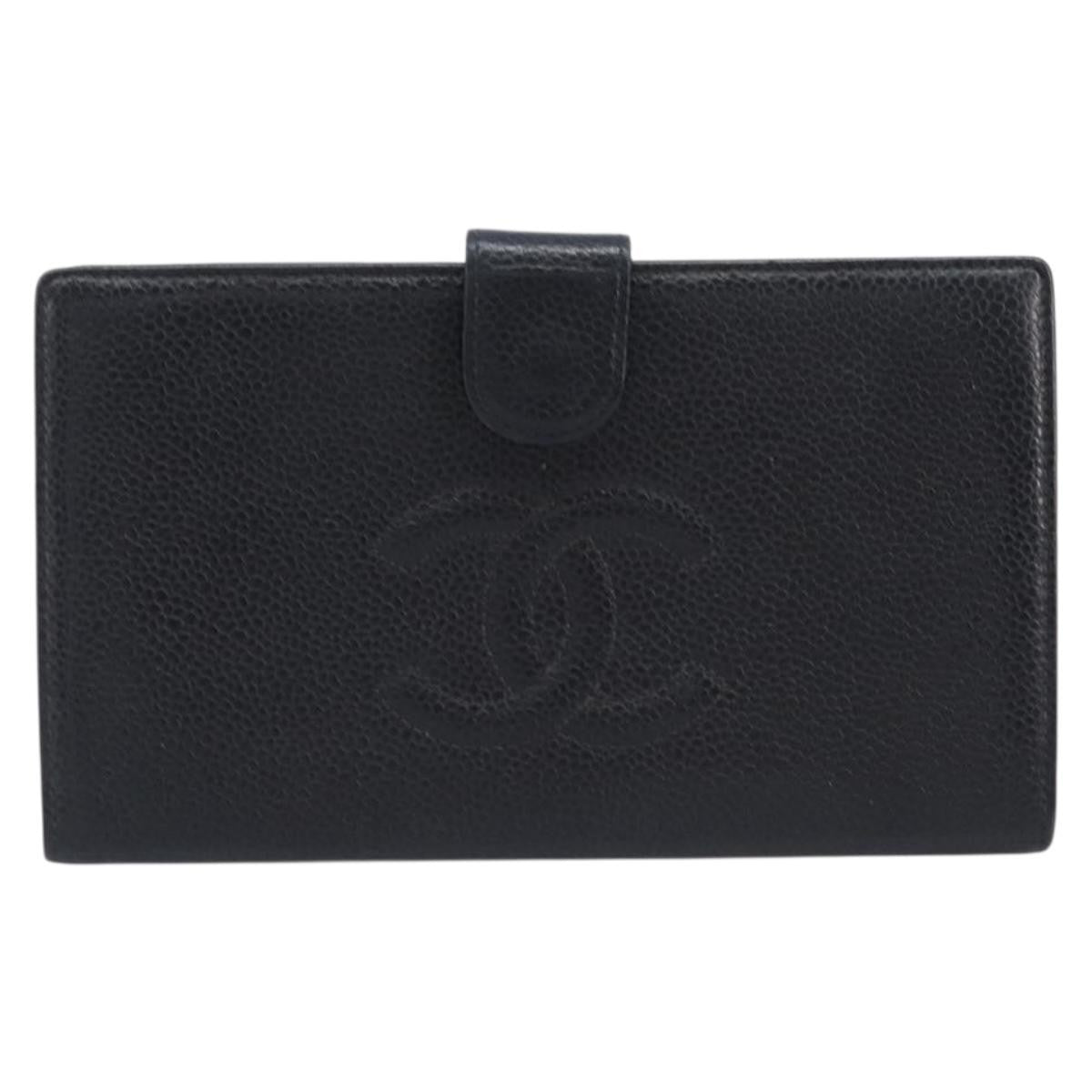 Chanel Timeless CC French Leather, Black, Calfskin, Wallet