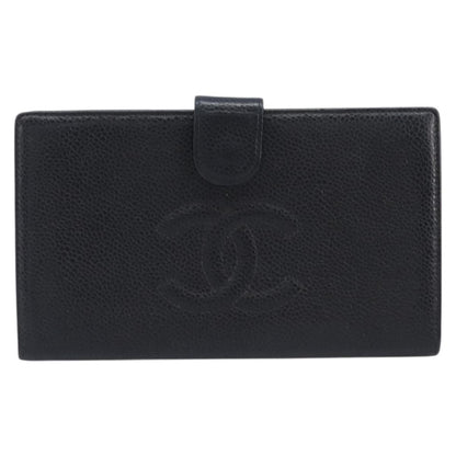 Chanel Timeless CC French Leather, Black, Calfskin, Wallet
