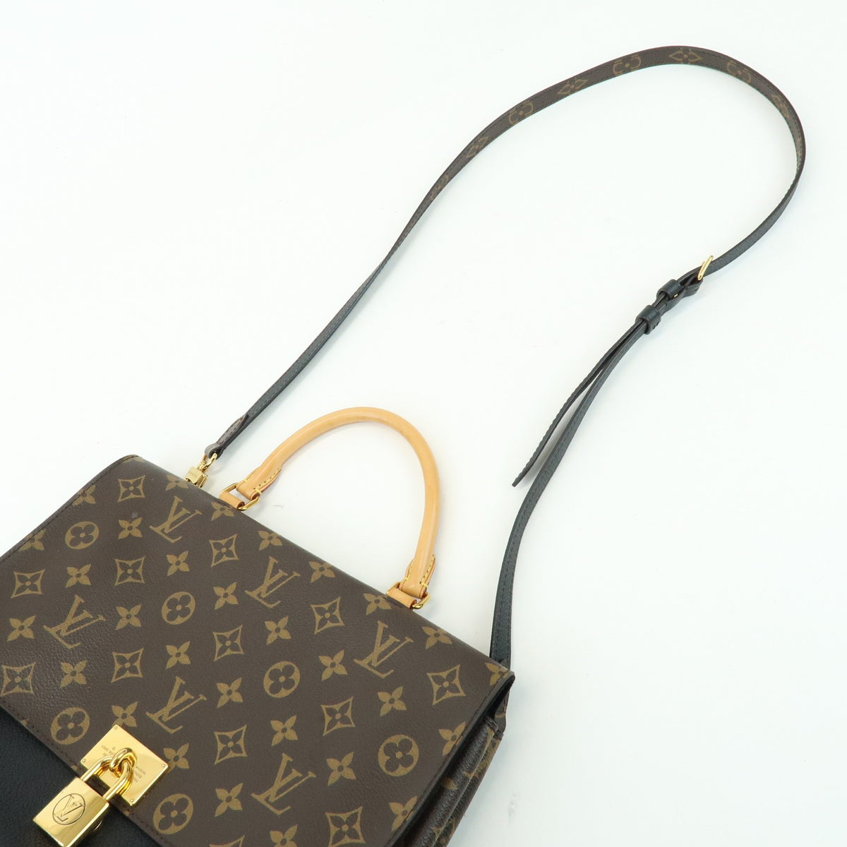 Louis Vuitton Marignan Monogram Canvas with Leather, Brown, Canvas, Handbag