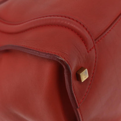 Celine Luggage Suede, Red, Leather, Handbag