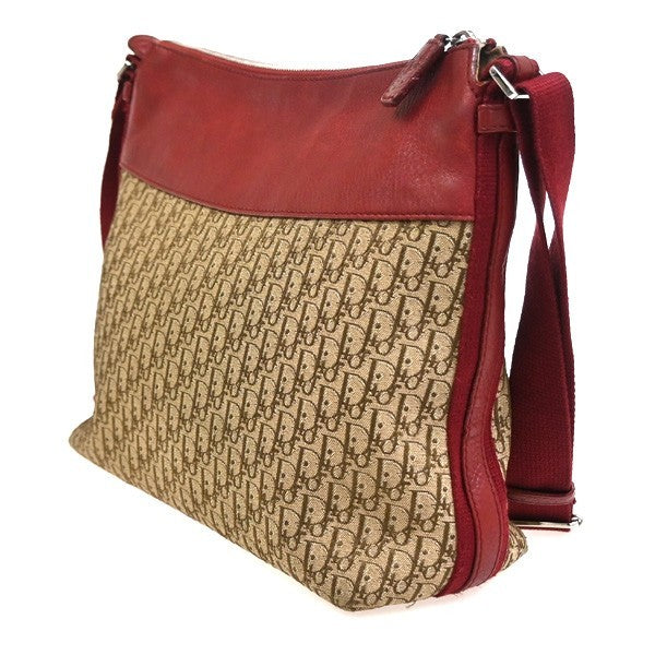 Christian Dior Vintage Street Chic Messenger Diorissimo Canvas and Leather, Brown, Canvas, Shoulder Bag