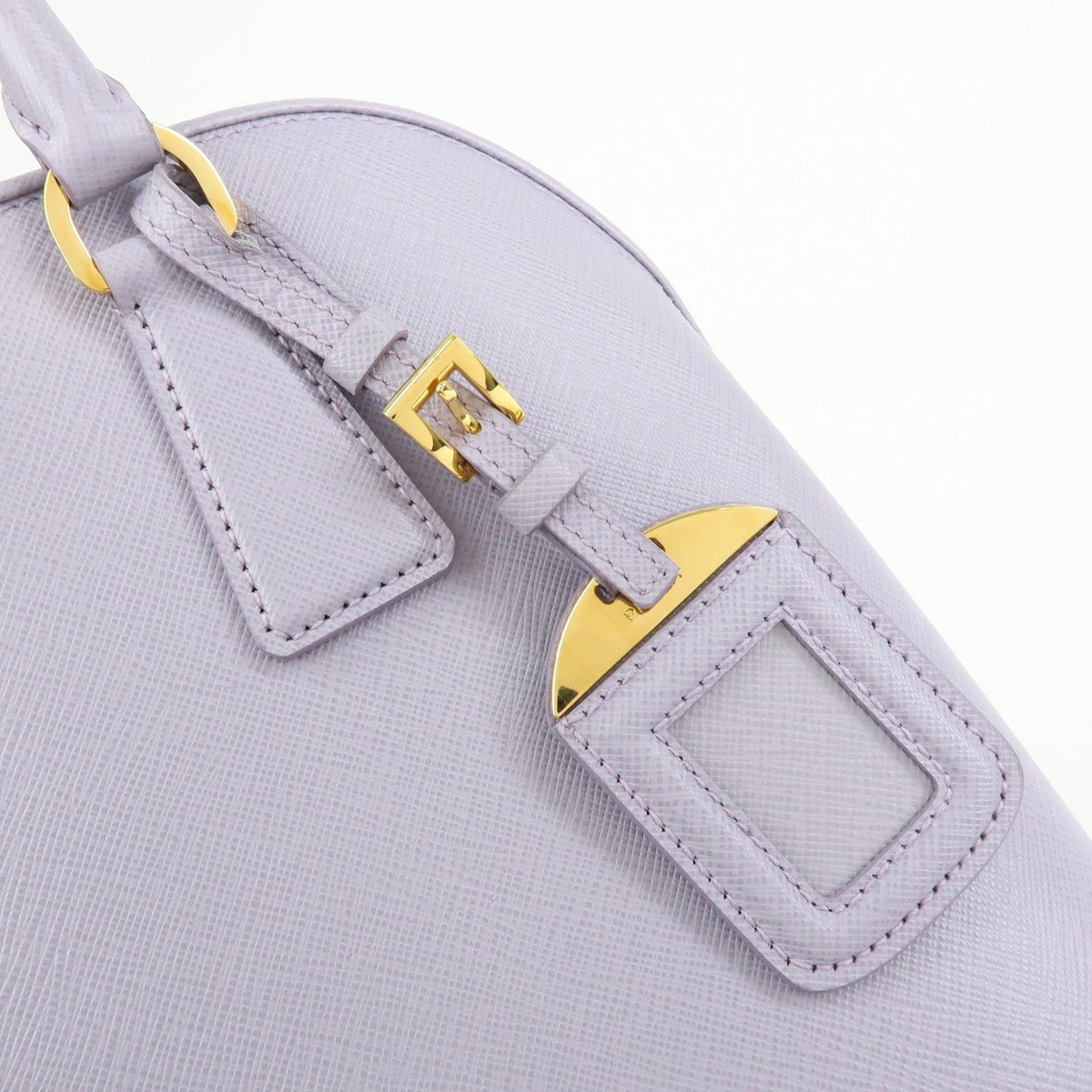 Prada Open Promenade Saffiano Leather, Purple, Leather, Handbag