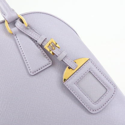 Prada Open Promenade Saffiano Leather, Purple, Leather, Handbag