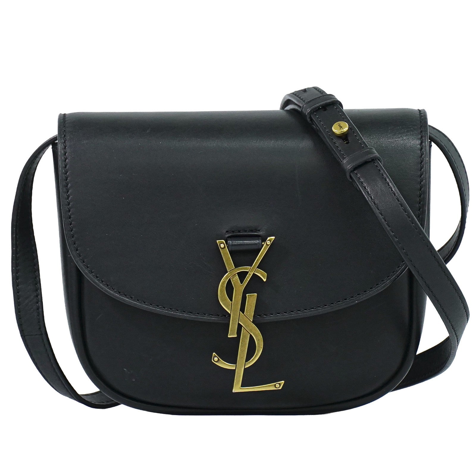 Saint Laurent Kaia Leather, Black, Leather, Shoulder Bag