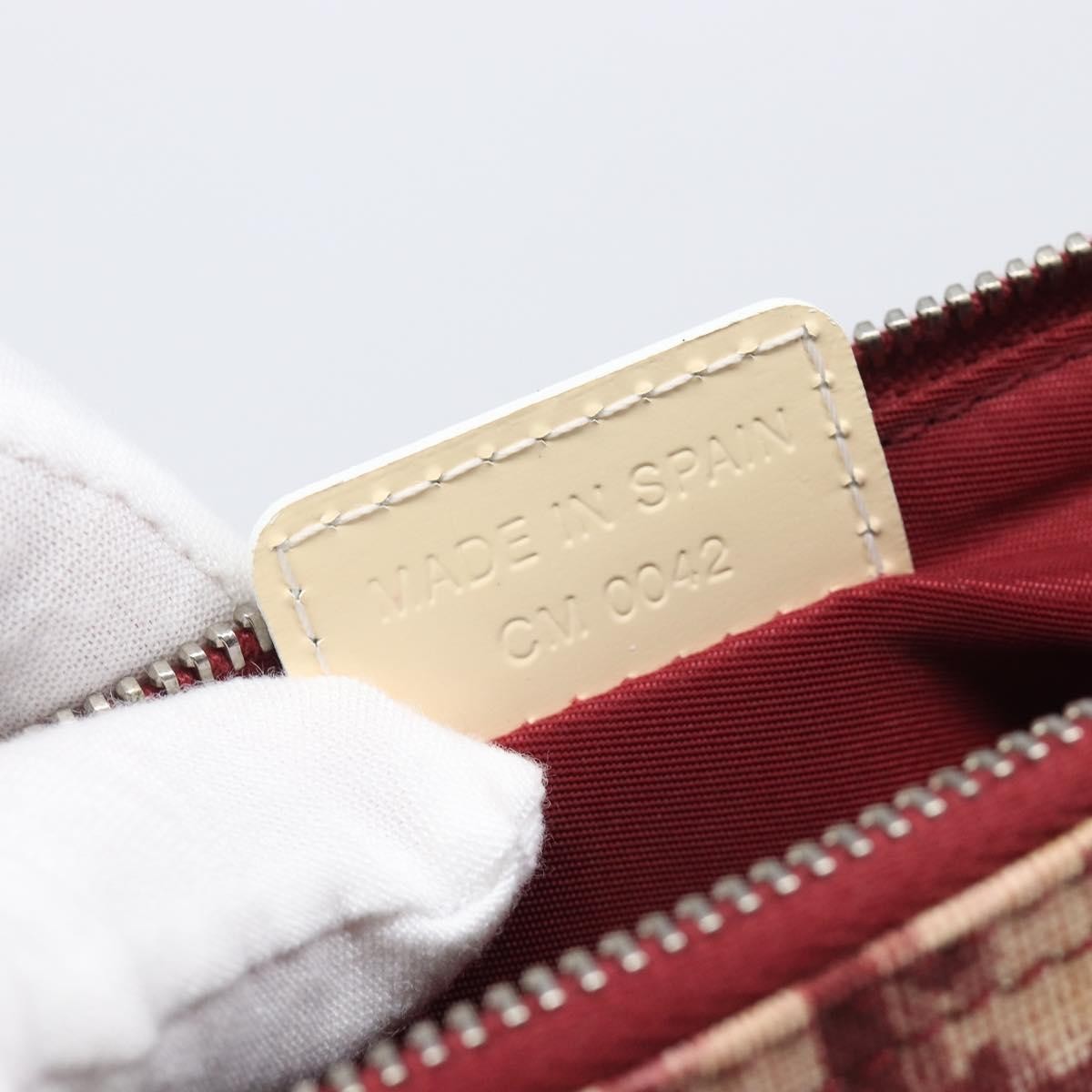 Christian Dior Vintage Saddle Bag Canvas, Red, Canvas, Clutch