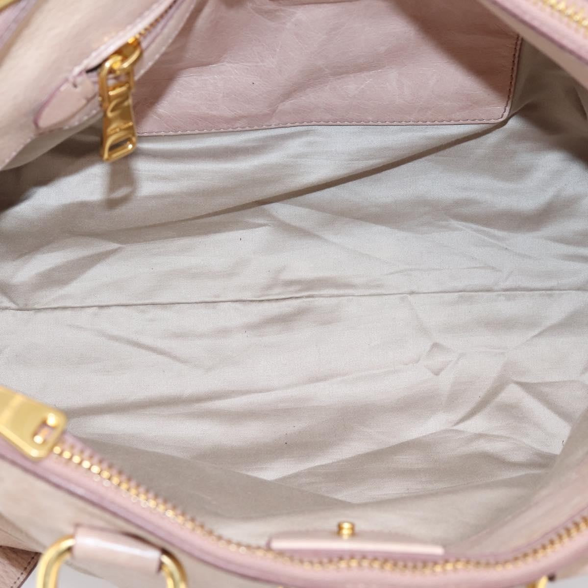 Miu Miu Vitello Lux Ring Satchel Leather, Pink, Leather, Handbag