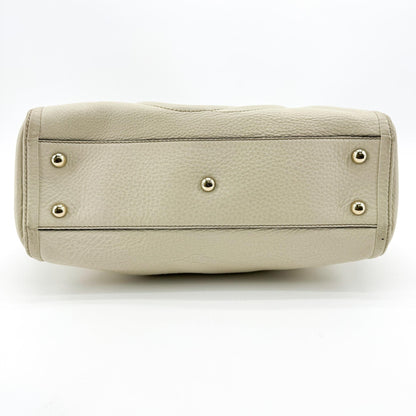 Gucci Soho Zip Leather, Beige, Leather, Tote Bag