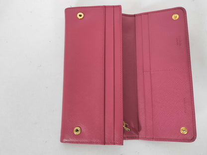 Prada Saffiano Leather, Pink, Leather, Wallet