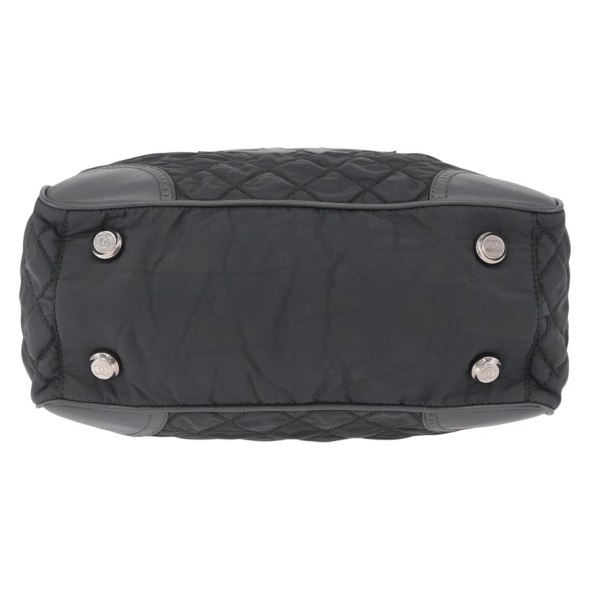 Chanel Vintage CC Quilted Nylon, Gray, Nylon, Tote Bag