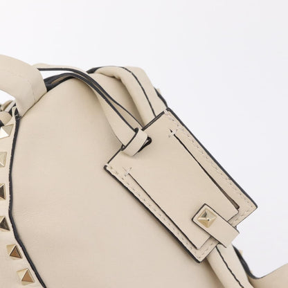 Valentino Garavani Rockstud Leather, Beige, Leather, Tote Bag