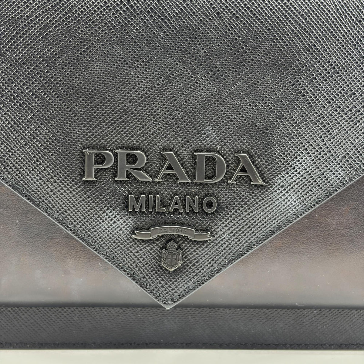 Prada Envelope Clutch Saffiano Leather, Black, Leather, Clutch