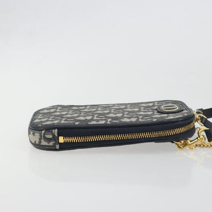 Christian Dior 30 Montaigne Phone Holder on Chain Oblique Canvas, Navy, Canvas, Clutch