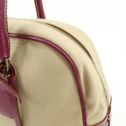 Prada Bowler Canvas with Leather, Purple, Canvas, Shoulder Bag
