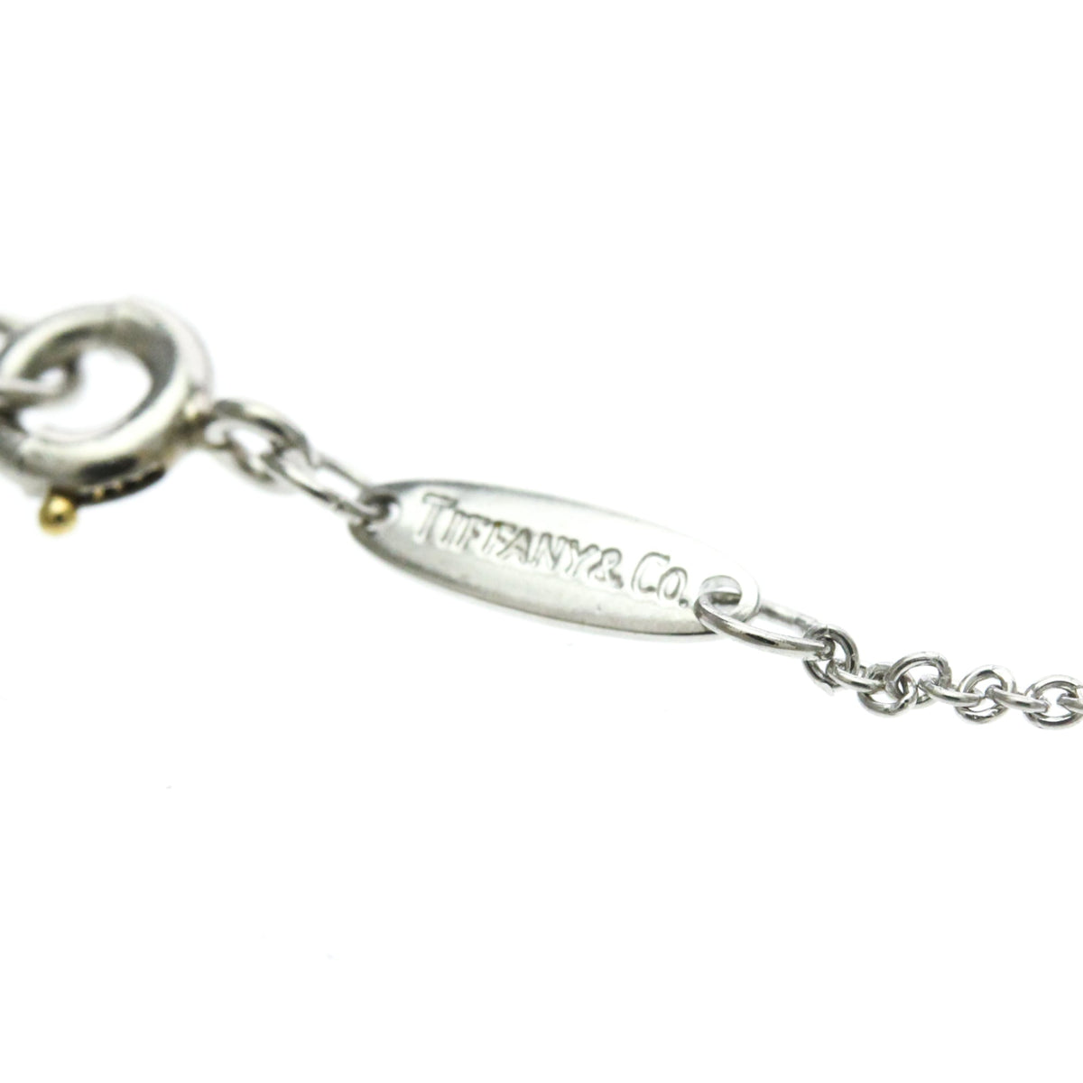 Tiffany & Co. Elsa Peretti Open Heart 5 Diamonds Pendant Platinum and Diamonds, Silver, Platinum, Necklace