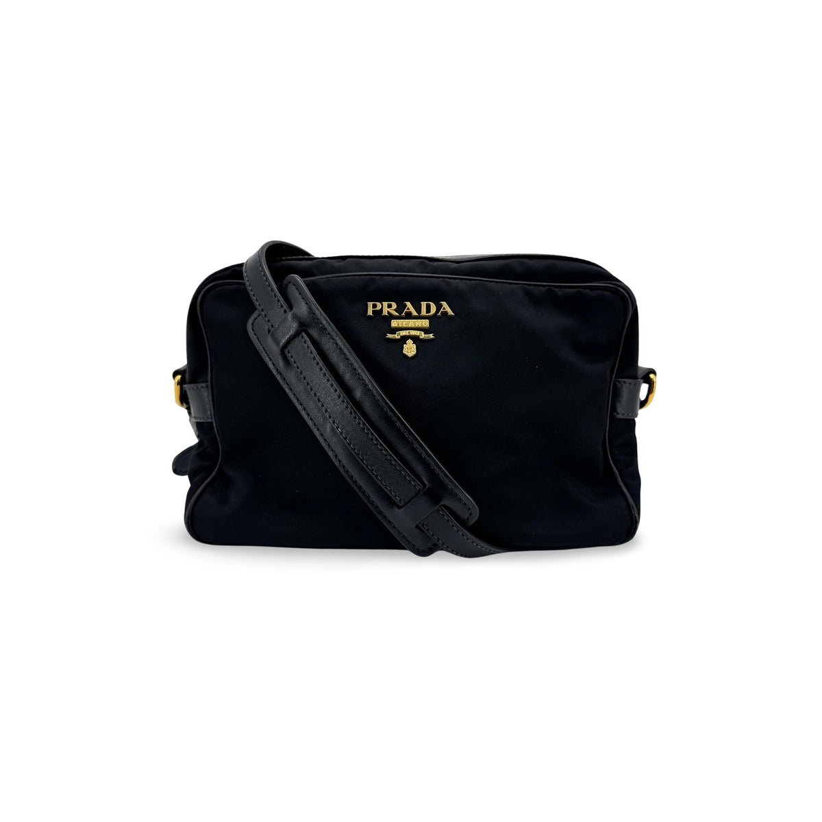 Prada Camera Tessuto, Black, Nylon, Crossbody Bag