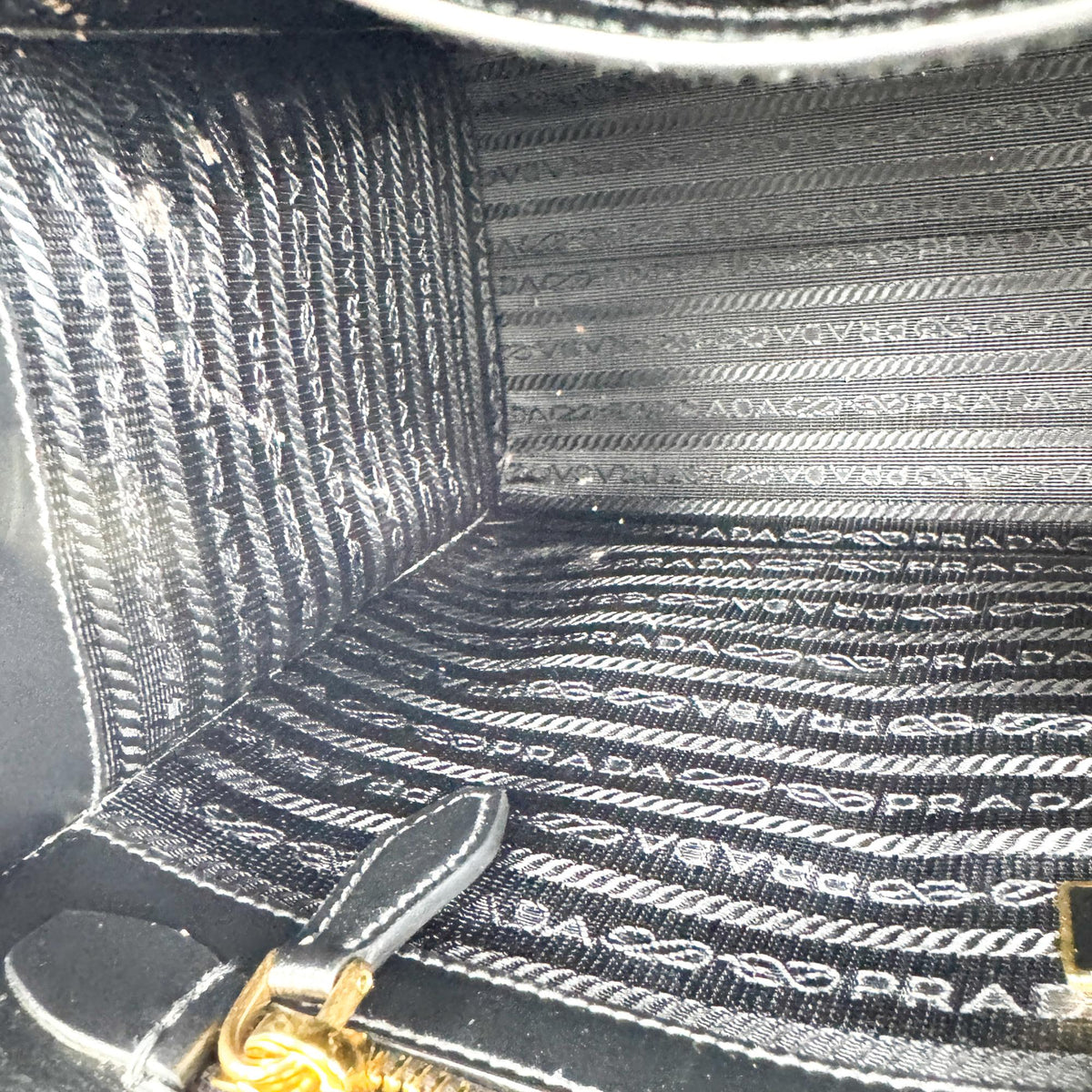 Prada saffiano tote Leather, Black, Leather, Tote Bag