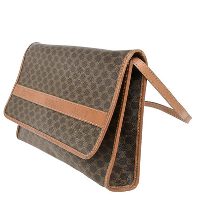 Celine Vintage Macadam Canvas, Brown, Canvas, Backpack
