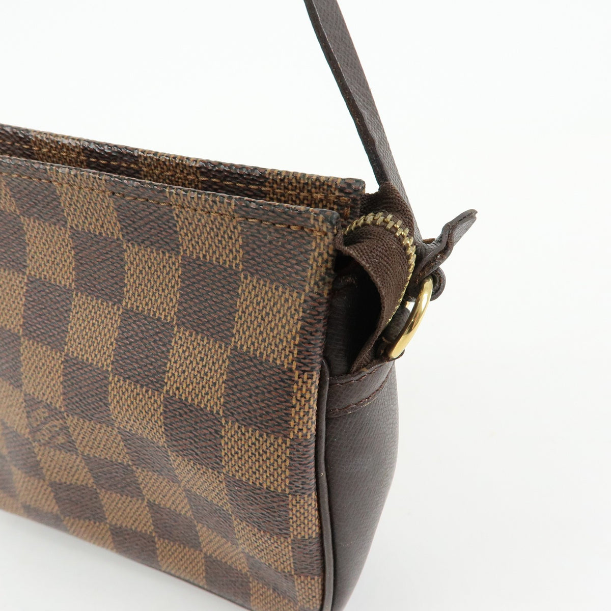 Louis Vuitton Trousse Make Up Damier, Brown, Canvas, Clutch