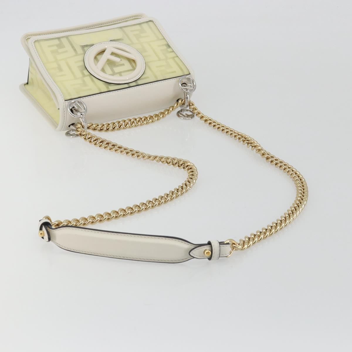 Fendi Kan I F Zucca PU, Clear, Canvas, Shoulder Bag