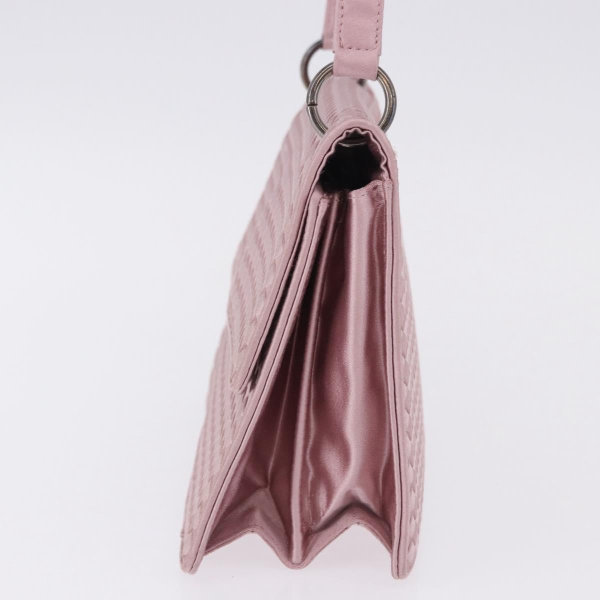 Bottega Veneta Flap Intrecciato Satin, Pink, Satin, Shoulder Bag