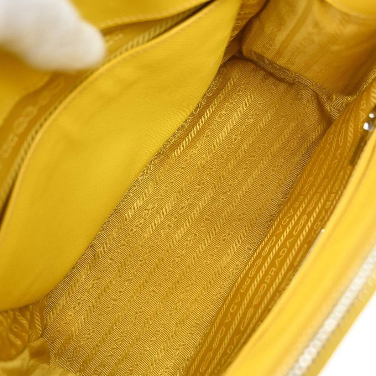 Prada Galleria Double Zip Saffiano Leather, Yellow, Leather, Tote Bag