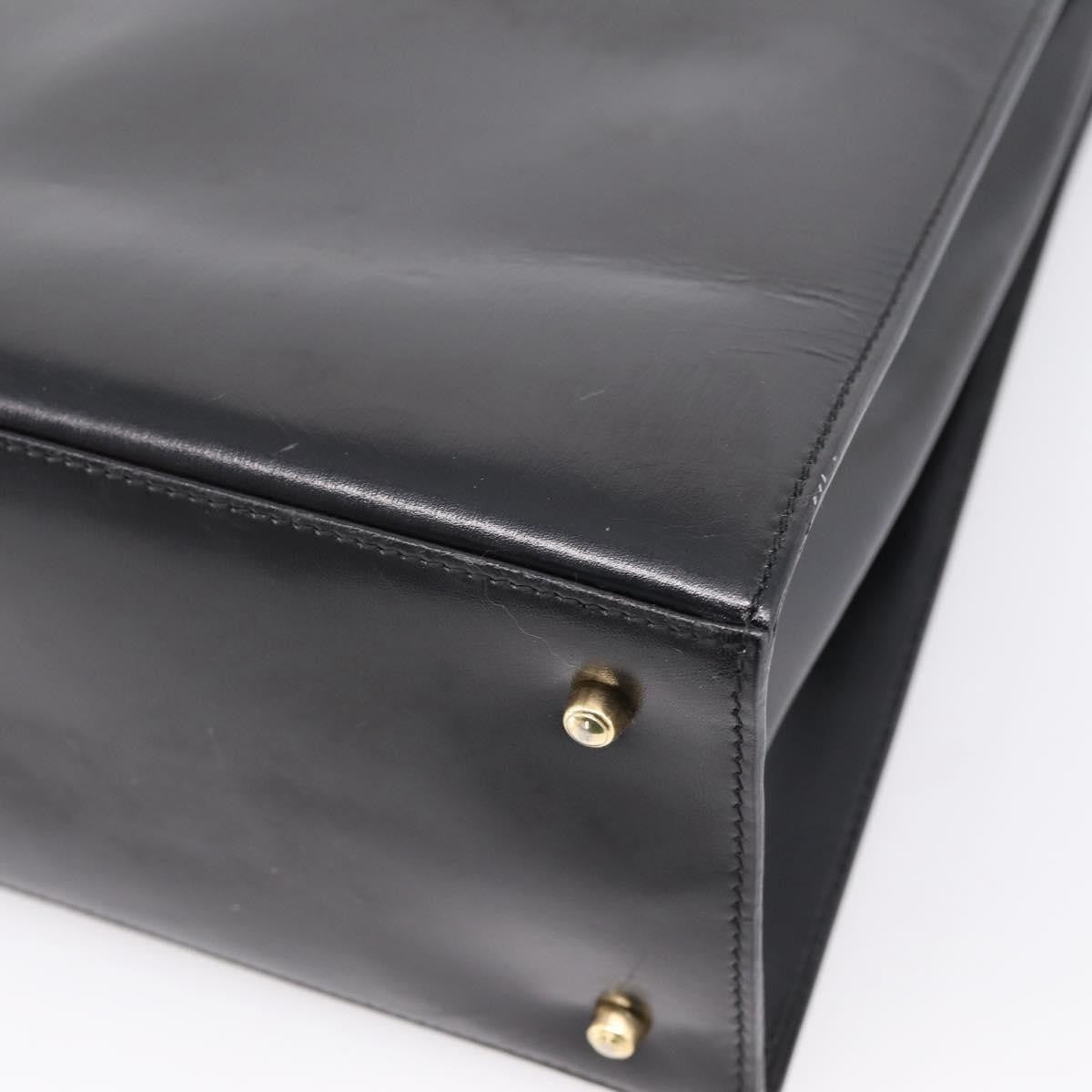 Gucci Vintage Lady Lock Top Handle Leather, Black, Leather, Handbag