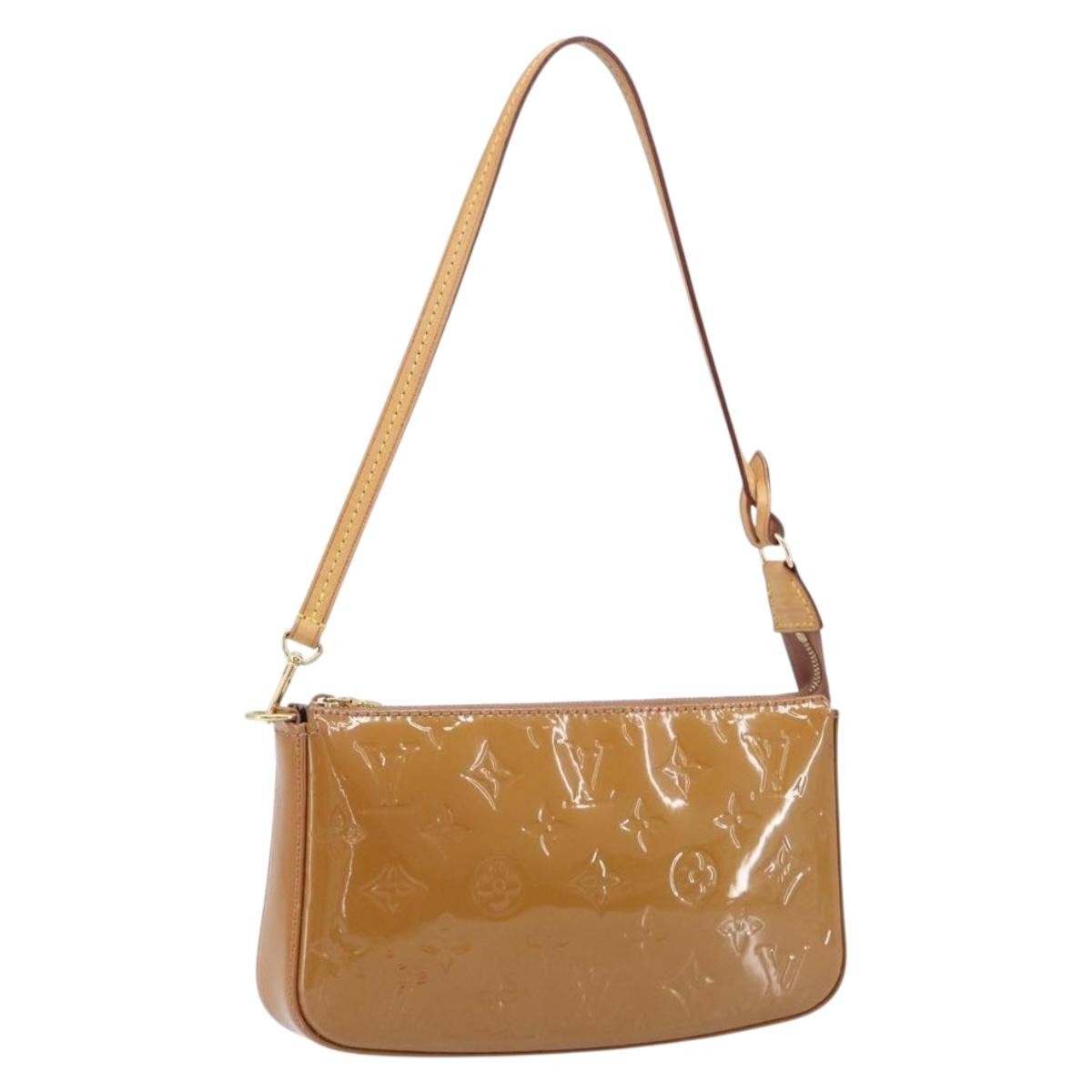 Louis Vuitton Pochette Accessoires NM Monogram Vernis, Brown, Patent Leather, Clutch