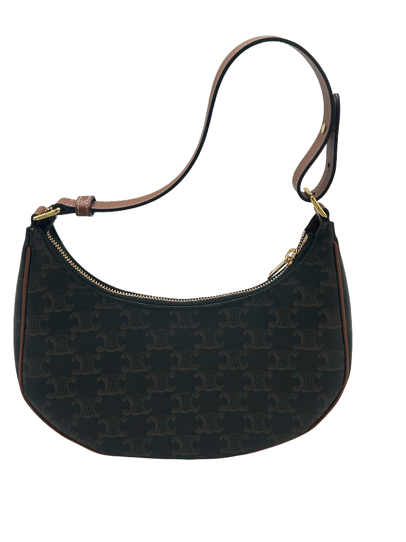Celine Ava Bag Triomphe Canvas, Brown, Leather, Shoulder Bag