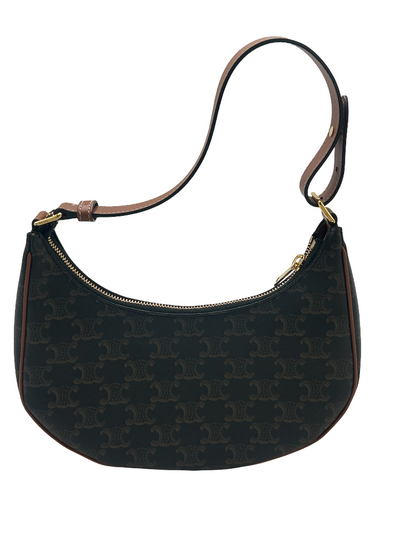 Celine Ava Bag Triomphe Canvas, Brown, Leather, Shoulder Bag