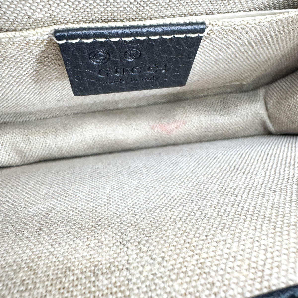 Gucci Interlocking Leather, Black, Leather, Shoulder Bag