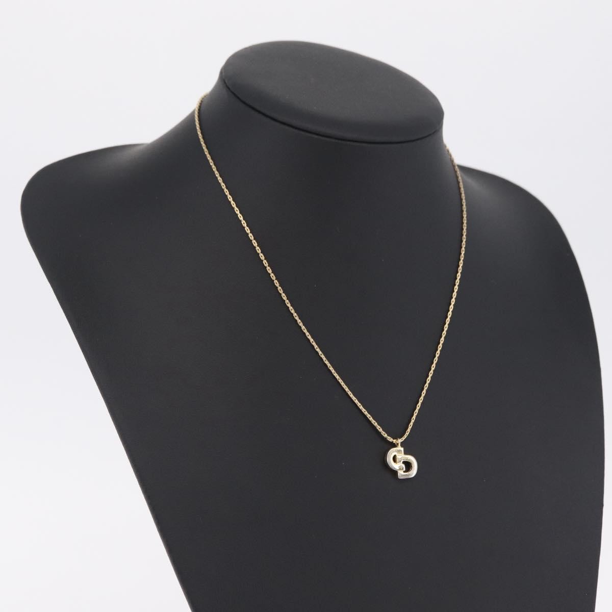 Christian Dior CD Pendant Metal, Gold, Metal, Necklace
