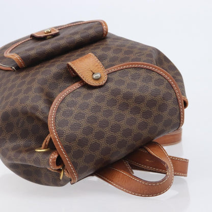 Celine Vintage Macadam Canvas, Brown, Canvas, Backpack