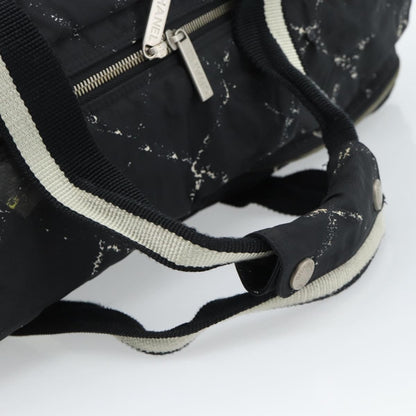 Chanel Travel Line Duffle Printed Nylon, Black, Nylon, Travel Bag