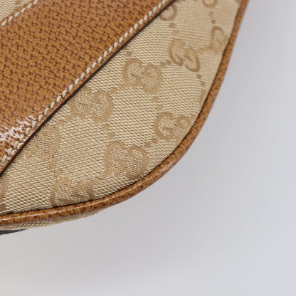 Gucci Vintage Zip Hobo GG Canvas with Leather, Beige, Canvas, Shoulder Bag