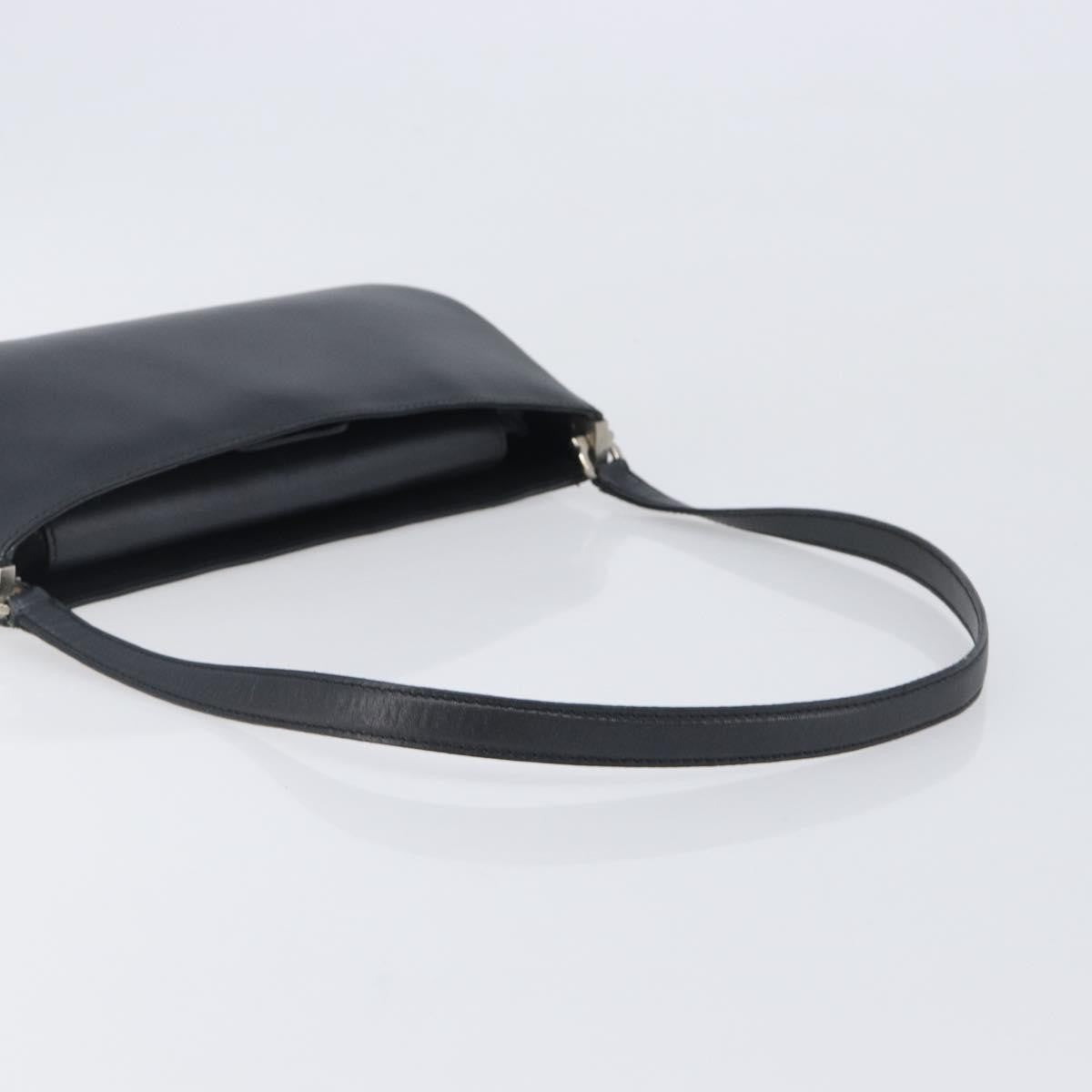Salvatore Ferragamo Gancini Leather, Black, Leather, Shoulder Bag